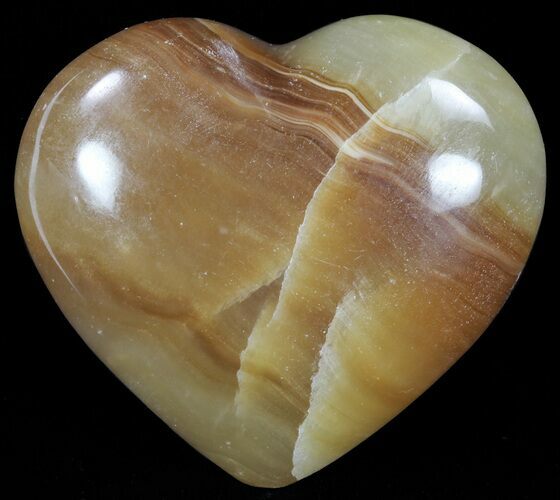 Polished, Brown Calcite Heart - Madagascar #62530